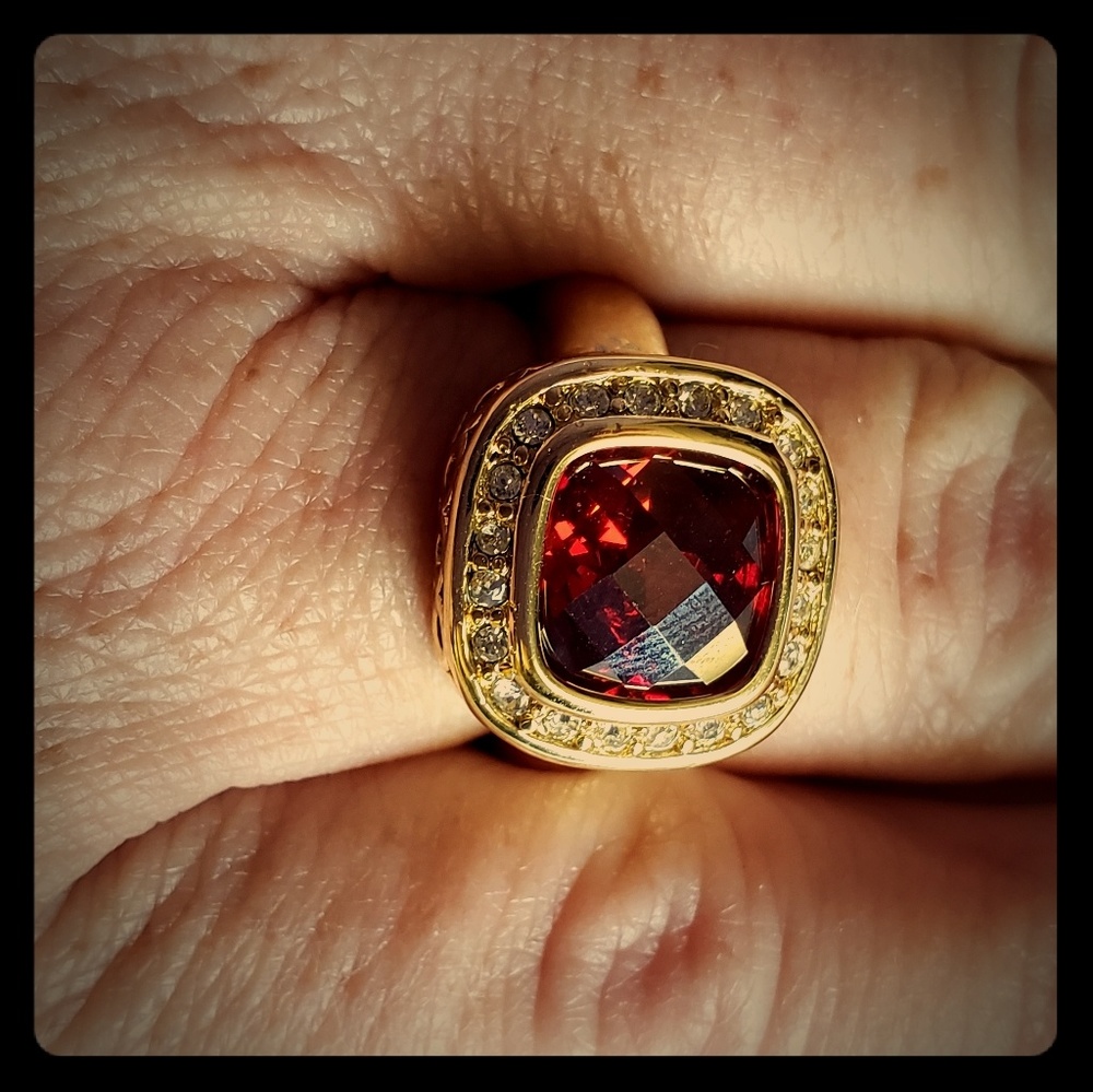 Ruby and CZ ring